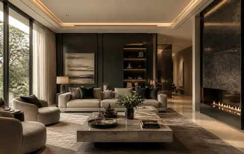 Elegant living room of a King County home prepared for sale